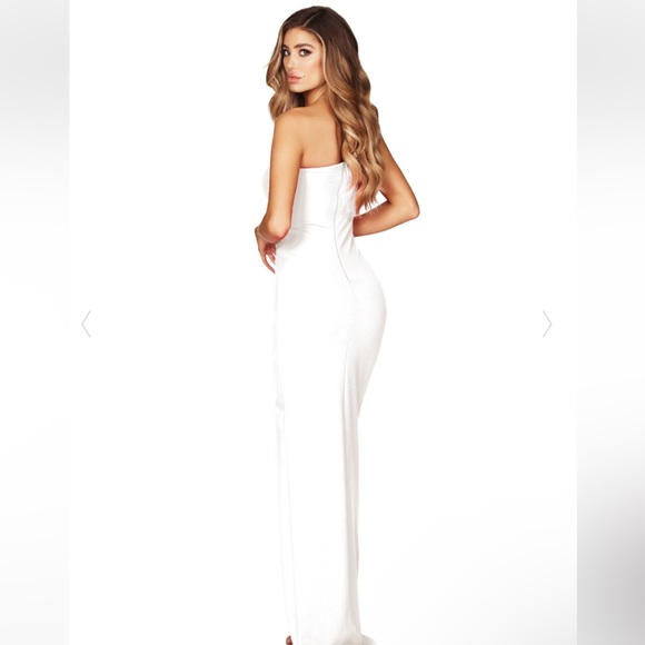 Nookie Lust One Shoulder Gown in Ivory small nwt - Picture 5 of 11